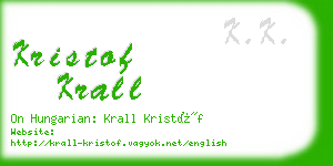 kristof krall business card